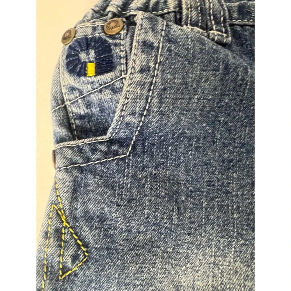 Akademiks Baby Boys‎ Denim Jeans Blue Embroidered Y2K 0-6M Medium Wash CSWHL